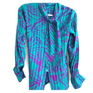 St. John Silk Vintage Blouse (Sz 6)